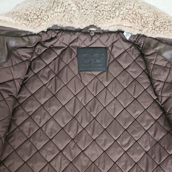 NWT Levi's Faux Leather Tucker Brown Jacket Size M Streetwear Retro Moto Western - Picture 12 of 16